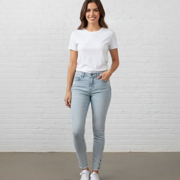 NYDJ Denim - ✨ NYDJ Ami Ankle Skinny Jeans Size 10 Star Rivets Frayed Hem LiftXTuck 💫